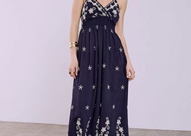 Φόρεμα με κεντητά σχέδια μάξι SQ7949.8168+4 - Celestino - 