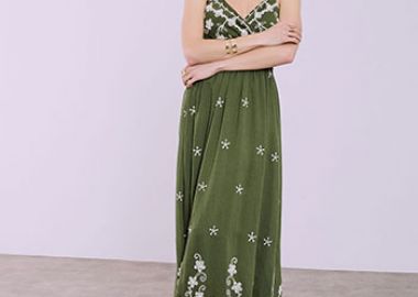 Φόρεμα με κεντητά σχέδια μάξι SQ7949.8168+5 - Celestino - 