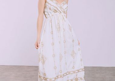 Φόρεμα με μεταλλιζέ κεντήματα SQ7633.8215+2 - Celestino - 