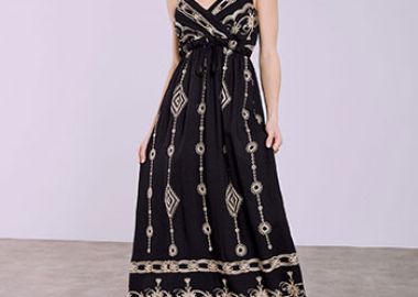 Φόρεμα με μεταλλιζέ κεντήματα SQ7633.8215+5 - Celestino - 