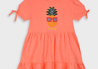 Φόρεμα με παγιέτες για κορίτσι - ΝΕΟΝ ΠΟΡΤΟΚΑΛΙ 15-225349-7-9 - energiers - 