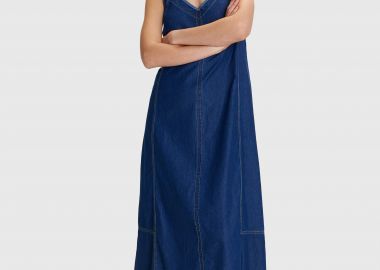 Φόρεμα με τιράντες denim όψη - 5206634949592 -  - 