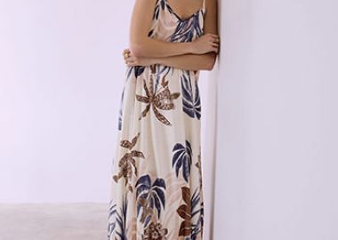 Φόρεμα με τροπικό μοτίβο SQ7633.8467+1 - Celestino - 