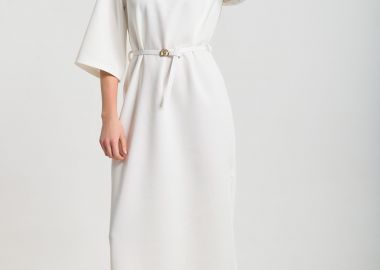 Φόρεμα Με Ζώνη & Σκίσιμο Στο Πλάι -  - 