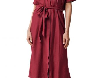 Φόρεμα Mexx Shirt dress with tie MF006307041W-Wine Red Γυναικείο - Mexx - 