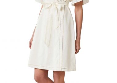 Φόρεμα Mexx Wrap dress with wide sleeves MF006303941W-Off White Γυναικείο - Mexx - 