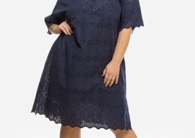 Φόρεμα midi με δαντέλα κιπουρ σε μπλε σκούρο χρώμα -  - 