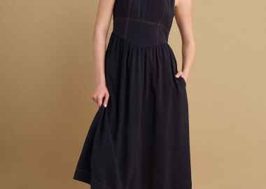 Φόρεμα midi με ραφές - 5206634932426 -  - 