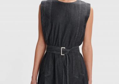 Φόρεμα μίνι αμάνικο denim όψη - 5206634949578 -  - 