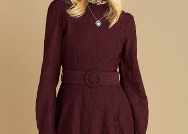 Φόρεμα μίνι δαντέλα με ζώνη - 5206634989697 -  - 