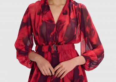 Φόρεμα μίνι εμπριμέ με ζώνη - 5206634972569 -  - 