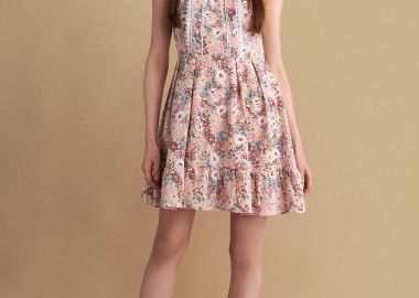 Φόρεμα μίνι φλοράλ με shiny στοιχεία - 5206634907660 -  - 