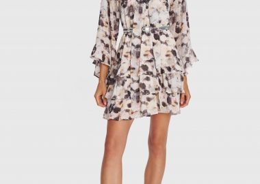 Φόρεμα μίνι φλοράλ με στρας - 5206634983978 -  - 