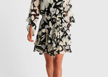 Φόρεμα μίνι φλοράλ με ζωνάκι - 5206179082495 -  - 