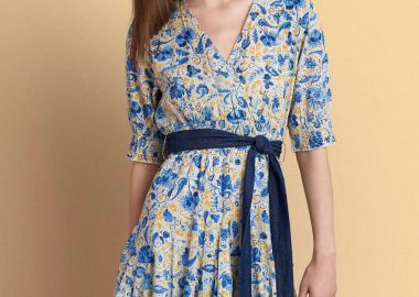 Φόρεμα μίνι φλοράλ με ζώνη - 5206634930231 -  - 