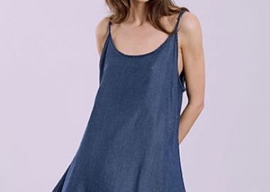 Φόρεμα μίνι με denim όψη SQ7591.8405+3 - Celestino - 