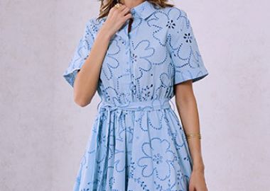 Φόρεμα μίνι με διάτρητες λεπτομέρειες SQ9844.8829+2 - Celestino - 