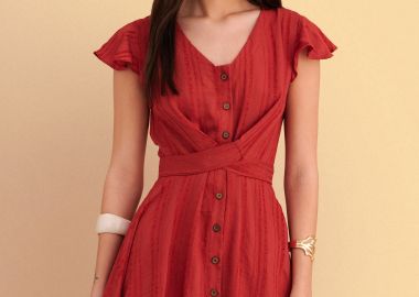 Φόρεμα μίνι με ενσωματωμένη ζώνη - 5206179091954 -  - 