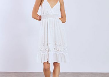 Φόρεμα μίνι με κέντημα βαμβακερό SN9845.8161+1 - Celestino - 