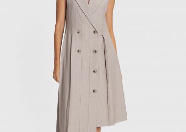 Φόρεμα μίντι αμάνικο ασύμμετρο - 5206634973122 -  - 