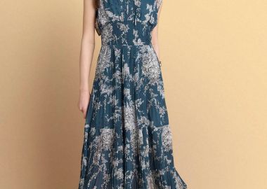 Φόρεμα μίντι αμάνικο με abstract print - 5206179088084 -  - 