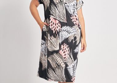 Φόρεμα μίντι εμπριμέ -  - 