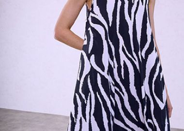 Φόρεμα μίντι με animal print SQ7591.8911+1 - Celestino - 