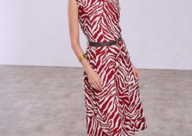 Φόρεμα μίντι με animal print SQ9844.8563+3 - Celestino - 