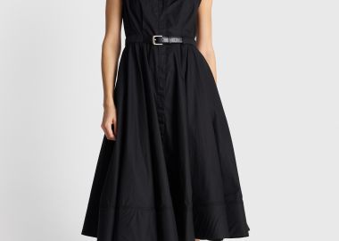 Φόρεμα μίντι με βάτες και ζώνη - 5206179091268 -  - 