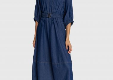 Φόρεμα μίντι με ελαστική ζώνη - 5206179030199 -  - 