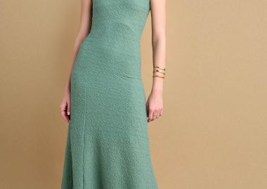 Φόρεμα μίντι με γκοφρέ ύφασμα - 5206634915979 -  - 