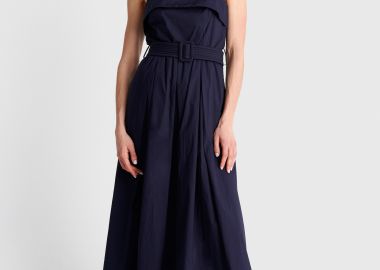 Φόρεμα μίντι με τιράντες και ζώνη - 5206179128018 -  - 