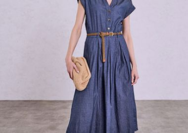 Φόρεμα μίντι με τζιν όψη SQ9844.8225+1 - Celestino - 