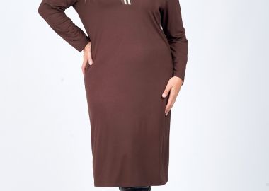 Φόρεμα μίντι με V -  - 