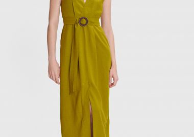 Φόρεμα μίντι με ζώνη - 5206634983169 -  - 