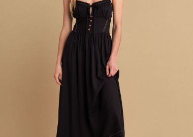 Φόρεμα μίντι μονόχρωμο - 5206634953766 -  - 