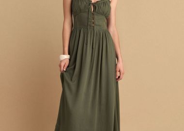 Φόρεμα μίντι μονόχρωμο - 5206634953803 -  - 