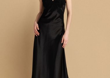 Φόρεμα μίντι τύπου σατέν με δαντέλα - 5206179060097 -  - 