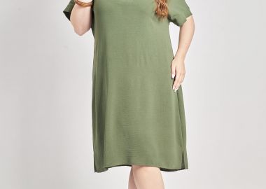 Φόρεμα μίντι washed ανάγλυφο -  - 