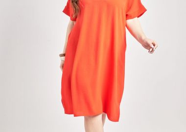 Φόρεμα μίντι washed ανάγλυφο -  - 