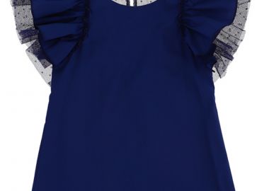 Φόρεμα Monnalisa Ποπλίνα Και Τούλι 415907 5117-0056 Κορίτσι - Monnalisa - 