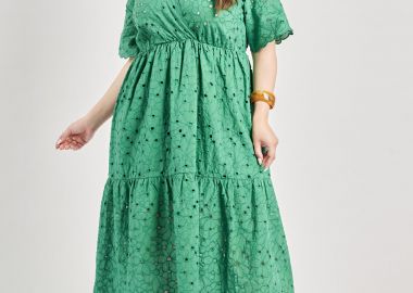 Φόρεμα μπροντερί βαμβακερό -  - 