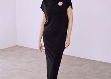 Φόρεμα ντραπέ πλεκτό SQ7880.8375+1 - Celestino - 