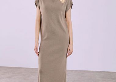 Φόρεμα ντραπέ πλεκτό SQ7880.8375+2 - Celestino - 