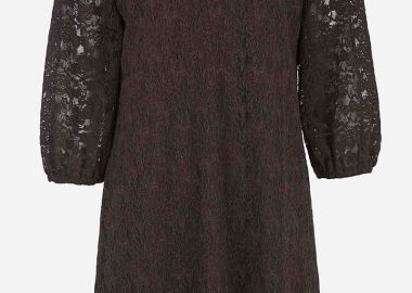 Φόρεμα όλο δαντέλα σε καφέ χρώμα -  - 