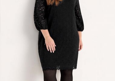 Φόρεμα όλο δαντέλα σε μαύρο χρώμα -  - 