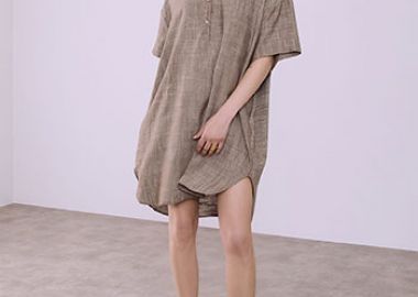 Φόρεμα oversized με λινό SQ7948.8121+2 - Celestino - 