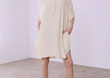 Φόρεμα oversized με λινό SQ7948.8121+3 - Celestino - 