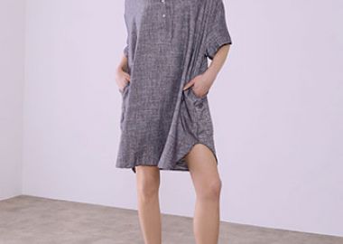 Φόρεμα oversized με λινό SQ7948.8121+4 - Celestino - 