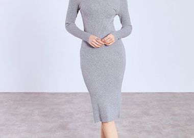 Φόρεμα πλεκτό μίντι WT7910.8027+2 - Celestino - 